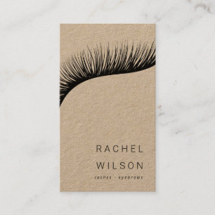 Lashes Rustic kraft makeup artist eyelash Business Card
