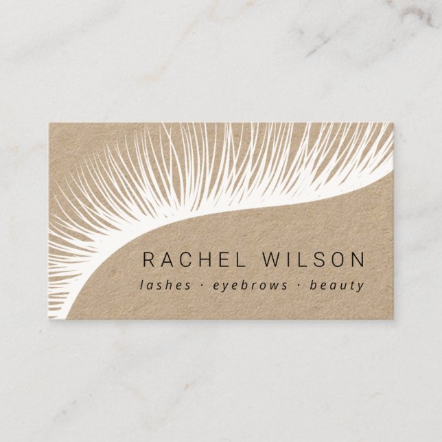 Lashes Rustic kraft makeup artist eyelash Business Card (Front)