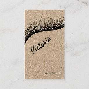 Lashes Rustic kraft makeup artist eyelash Business Card