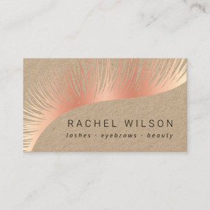 Lashes Rustic kraft rosegold makeup artist eyelash Business Card