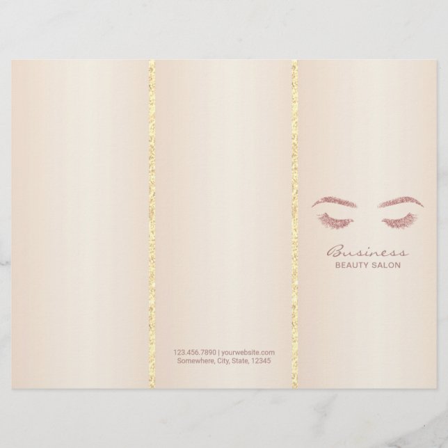Lashes Salon Makeup Artist Ivory Pearl Tri-Fold (Front)