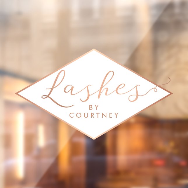 Lashes Script Text Rose Gold/White (Sheet 2)