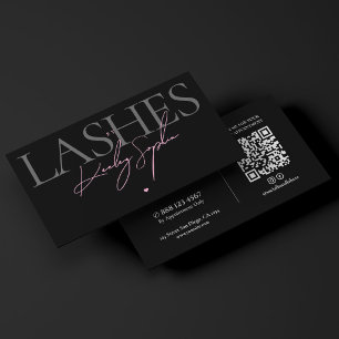 Lashes Studio Black Pink Makeup Artist Aesthetic Business Card