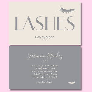 Lashes Tech Beige Minimalistic Cream Salon Business Card