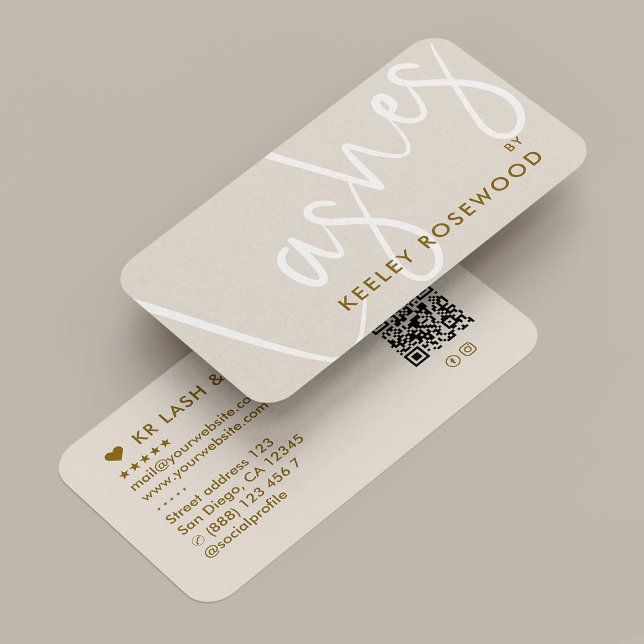 Lashes Tech Makeup Artist Beauty Aesthetic Sand Business Card (Lashes Tech Makeup Artist Beauty Aesthetic Sand Business Card
)