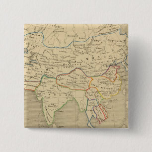 L'Asie, l'an 1220 ap JC 15 Cm Square Badge