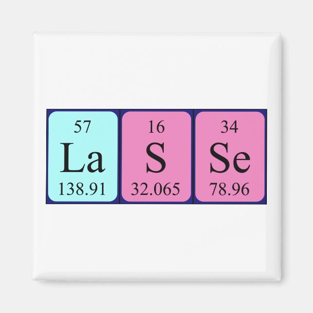 Lasse periodic table name magnet (Front)