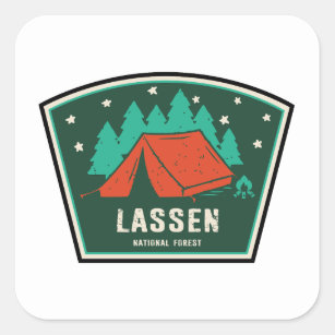 Lassen National Forest Camping Square Sticker