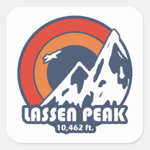 Lassen Peak California Sun Eagle Square Sticker