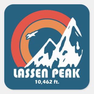 Lassen Peak California Sun Eagle Square Sticker