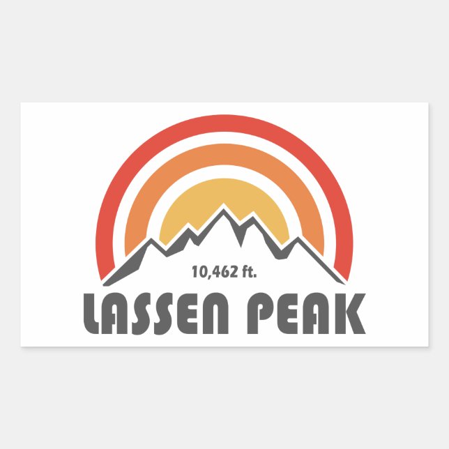 Lassen Peak Rectangular Sticker (Front)