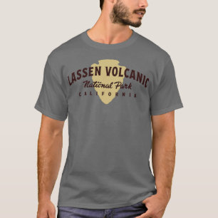 Lassen Volcanic National Park Arched Text Brown T-Shirt