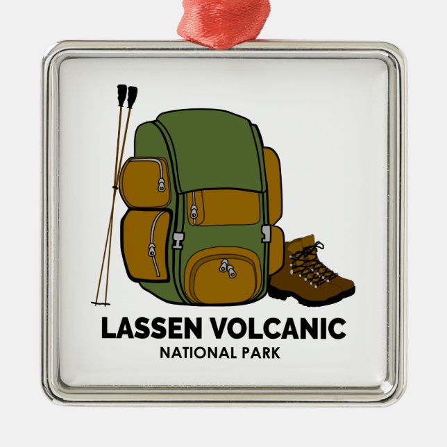 Lassen Volcanic National Park Backpack Metal Tree Decoration (Front)