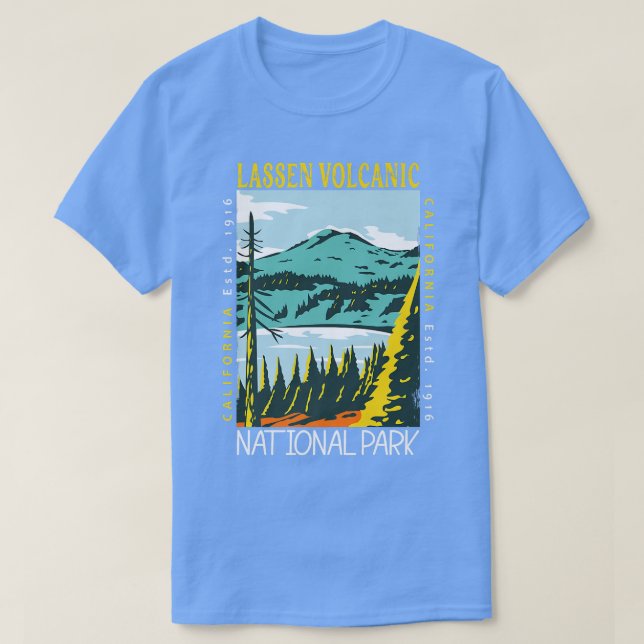 Lassen Volcanic National Park California Distresse T-Shirt (Design Front)