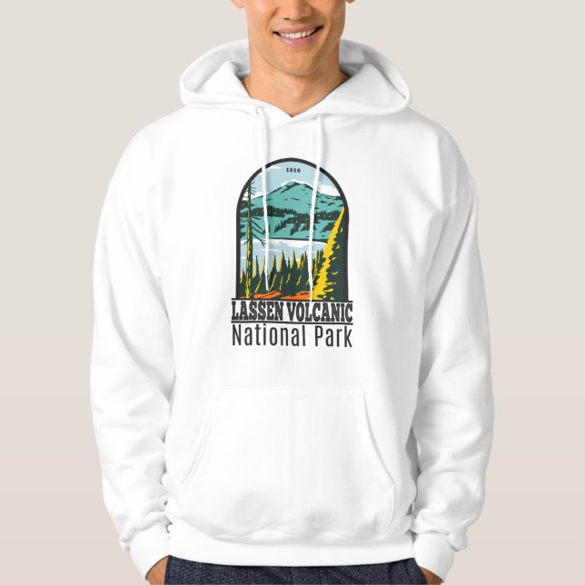 Lassen Volcanic National Park California Vintage  Hoodie (Front)