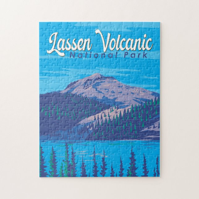Lassen Volcanic National Park Illustration Travel Jigsaw Puzzle (Vertical)