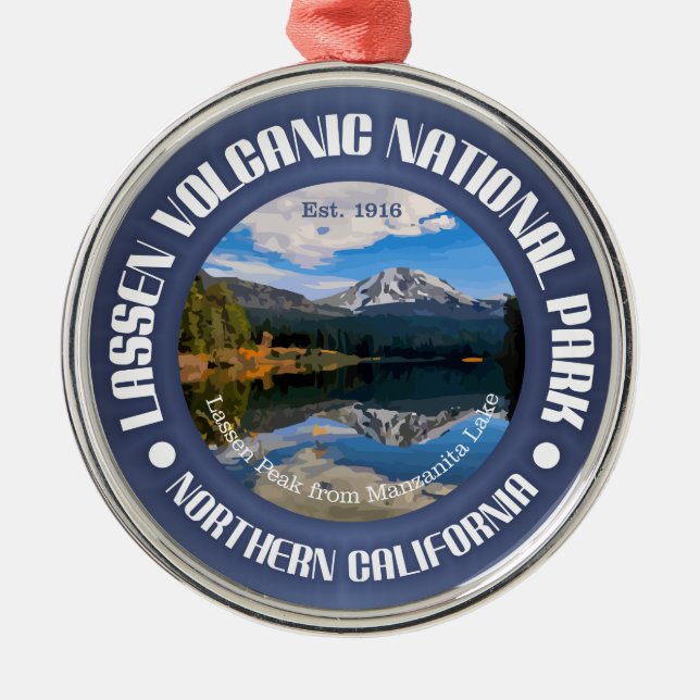 Lassen Volcanic National Park Metal Tree Decoration (Front)