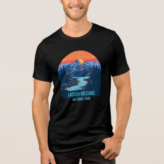 Lassen Volcanic National Park Retro Sunset Design  Tri-Blend Shirt