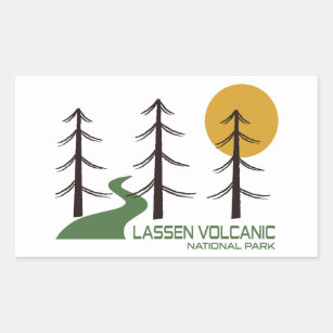 Lassen Volcanic National Park Trail Rectangular Sticker