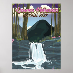 Lassen Volcanic National Park travel poster