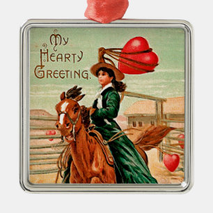 Lasso my heart Vintage Valentine Metal Tree Decoration