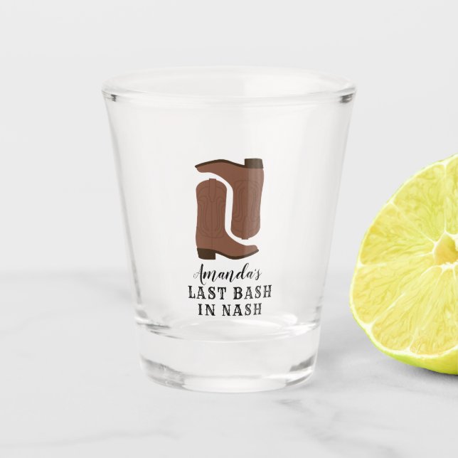 Last Bash in Nash Bachelorette Boots Shot Glass (Front)