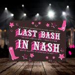Last Bash In Nash Bachelorette Party Invitation<br><div class="desc">Last bash in nash with cowboy boots and stars in pink and brown</div>