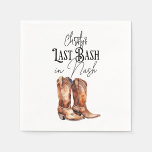 Last Bash in Nash Cowgirl Boots Nashville Napkin