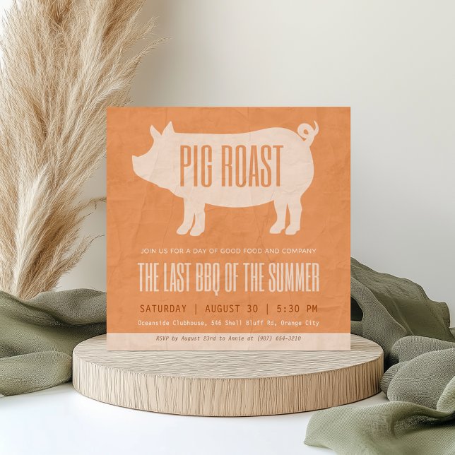 Last BBQ of Summer Pig Roast Party Invitation (Creator Uploaded)