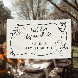 Last Boo Before I Do Quirky Halloween Bachelorette Banner