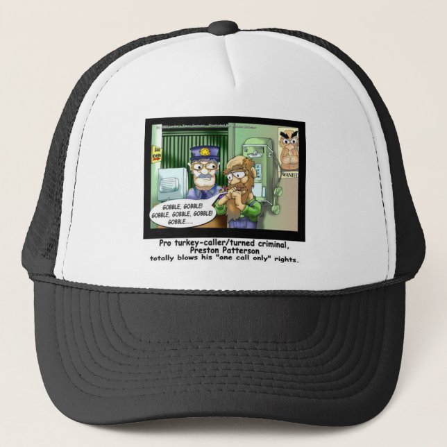 Last Call 4 Turkeys Funny Cartoon Gifts Trucker Hat (Front)