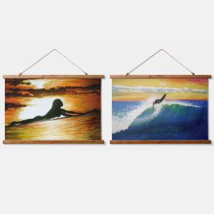 "Last call for roofer surfer girl, Hanging Tapestry
