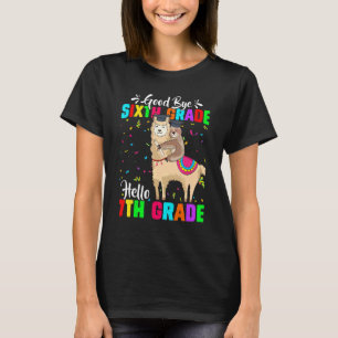 Last Day Goodbye Sixth Grade Hello 7th Grade Llama T-Shirt