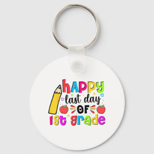 Last Day Of 1st First Grade School Student Graduat Key Ring