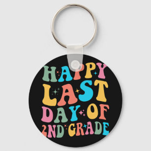 Last Day Of 2nd Grade Last Day Of School Groovy  Key Ring