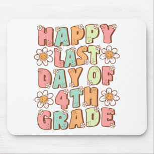 Last Day Of 4th Grade Cute Groovy Fourth Grade Tea Mouse Pad