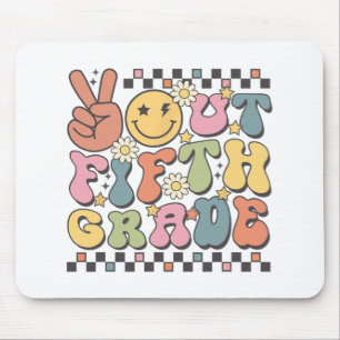 Last Day Of 5th Grade Groovy Peace Out Fifth Grade Mouse Pad