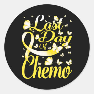 Last Day Of Chemo Childhood Cancer Awareness Butte Classic Round Sticker