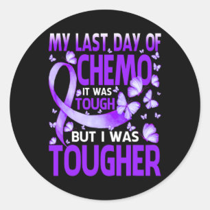 Last Day Of Day Chemo Fibromyalgia Awareness Butte Classic Round Sticker