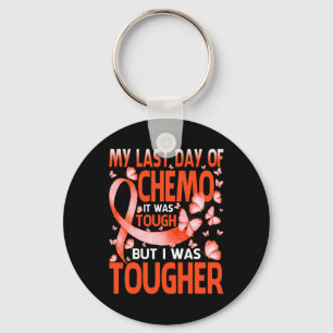 Last Day Of Day Chemo Leukaemia Awareness Butterfl Key Ring