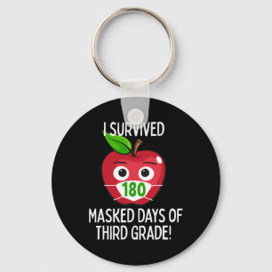 Last Day Of School 180 Masked Days Of Third Grade Key Ring