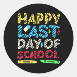 Last Day Of School 2024 Grad Student Teacher Kids Classic Round Sticker