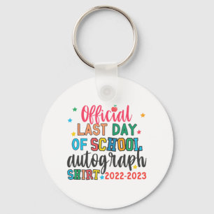 Last Day Of School Autograph Teacher Students Kids Key Ring
