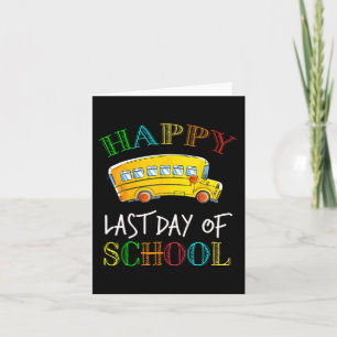 Last Day Of School Bus Driver Student Teacher Summ Card