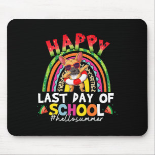 Last Day Of School French Bulldog Summer Graduatio Mouse Pad