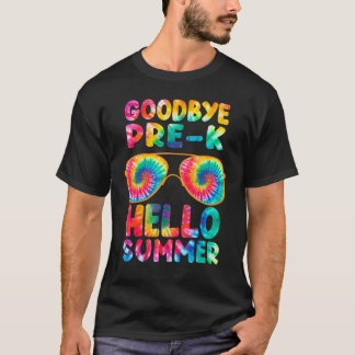 Last Day Of School Goodbye Pre K Hello Summer Tie  T-Shirt