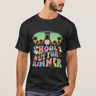 Last Day Of School Graduation Groovy Schools Out F T-Shirt