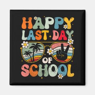 Last Day Of School Graduation Groovy Teacher Stude Magnet