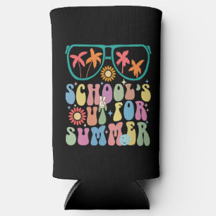 Last Day Of School Groovy School's Out For Summer Seltzer Can Cooler
