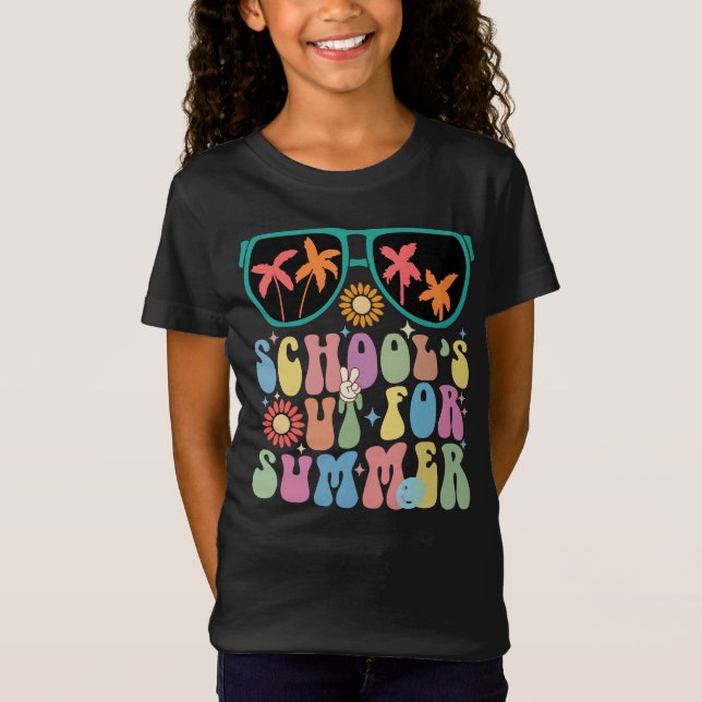 Last Day Of School Groovy School's Out For Summer  T-Shirt (Front)